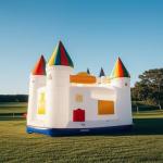 Weddings Birthday Parties 15ft X 15ft Bouncy Castle With Slide PVC Inflatable