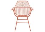 Buy cheap Waterproof Outdoor Restaurant Stackable Steel Wire Iron Red Dining Arm Chairs from wholesalers
