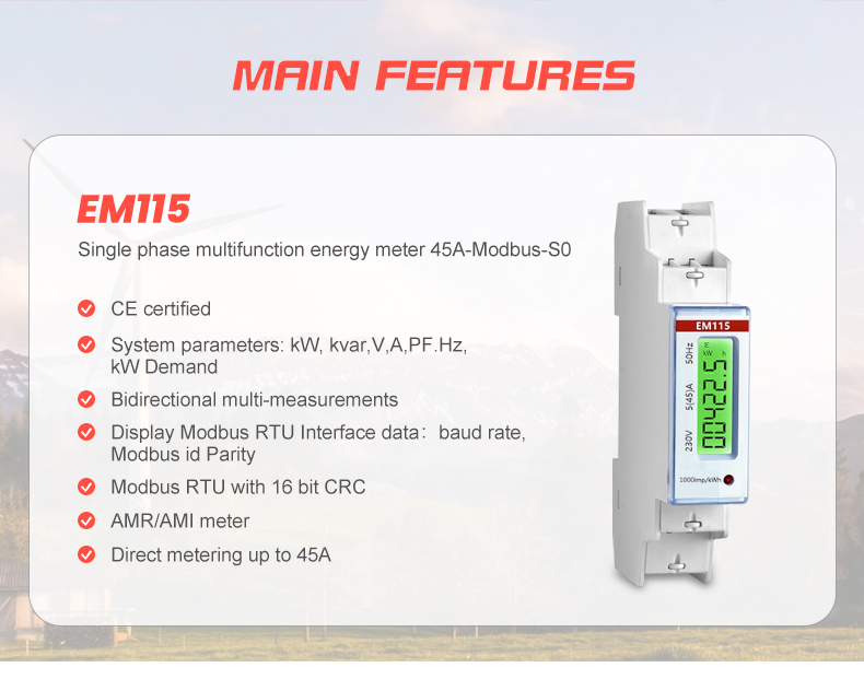 High Precision Single-Phase Two-Wire Digital Electric Meter with 230V 5 45 A Capacity
