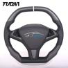Buy cheap Matte Tesla Model S/X Carbon Fiber Leather Steering Wheel Flat Top Flat Bottom from wholesalers
