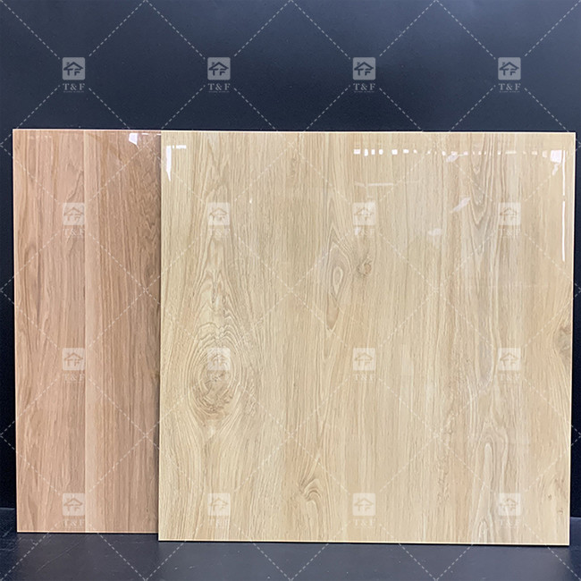 High Glossy Interior Wood Look Porcelain Floor Tile Anti-slip Polished Glazed Porcelain Living Room Tiles For Flooring