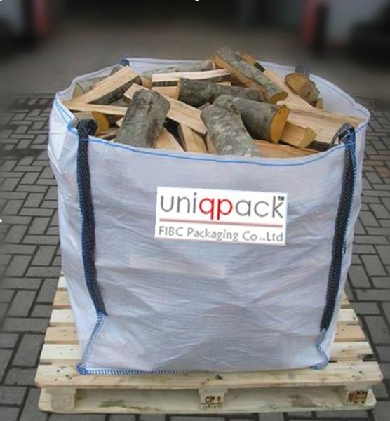 Buy cheap Firewood waterproof bulk material bags , 4 panel full opened top big bags from wholesalers