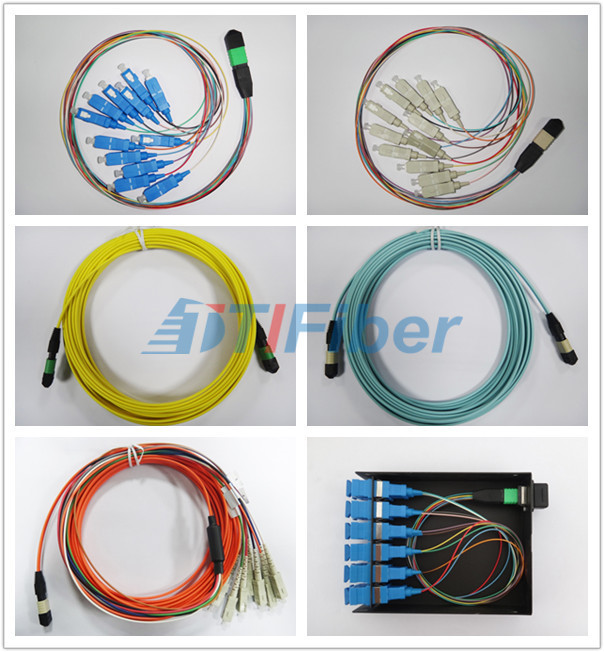 MPO to SC Fiber Optic Patch Cord 12 Fiber For MPO Cassettes