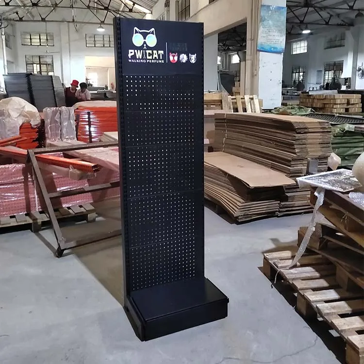 Factory custom color size metal black store display shelves
