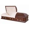 Buy cheap Semi Gloss Solid Wood Coffins , Mahogany Wooden Coffin With Almond Velvet Interior from wholesalers