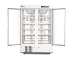 656L High Quality Double Glass Door Upright Pharmacy Medical Refrigerator For