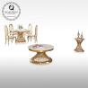 Buy cheap Metal 60kg Luxury TV Table For Living Room White Top Gold Frame from wholesalers