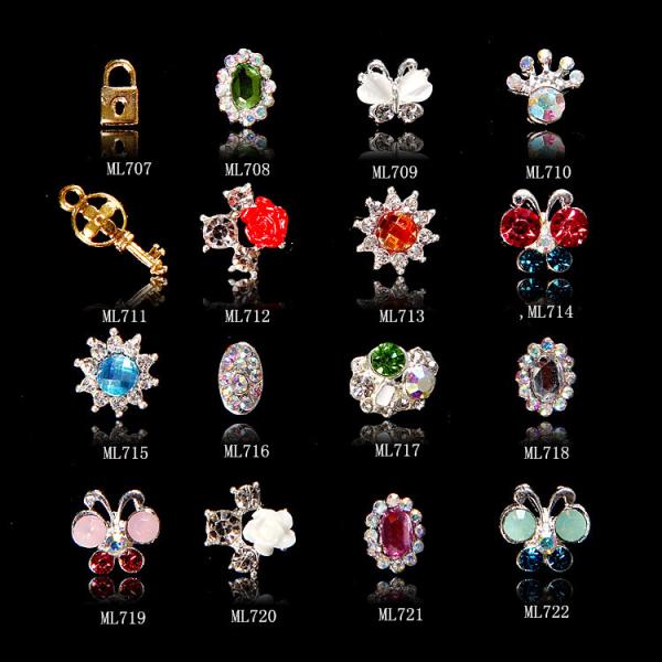 Hot NEW Wholesale Alloy Jewelry 3D Nail Art Jewelry Nail rhinestones Sticker