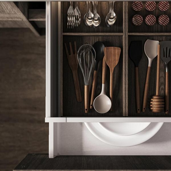 Buy cheap Custom Modern Skeleton Line Design Made Flat Wood Grain Finished Kitchen Cabinet Solid Wood Kitchen Cabinet from wholesalers