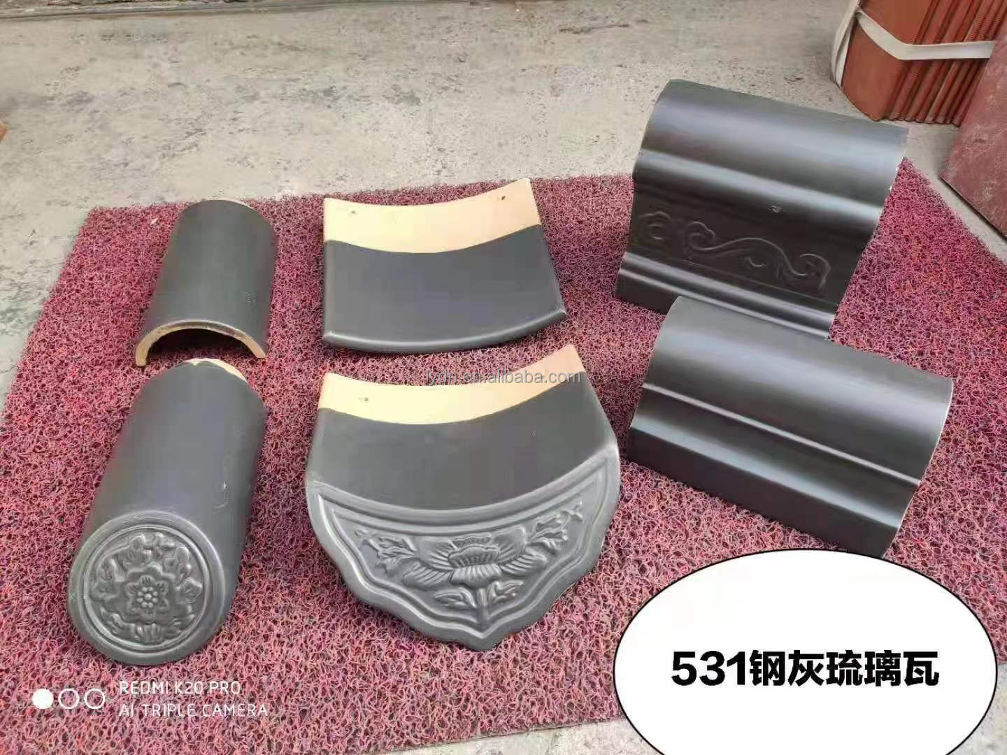 80 Pcs Chinese Traditional Style Grey Matte Finish Clay Roof Tiles Long Lasting For Dream House