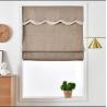 Buy cheap Modern smart remote motorized blue grey brown fabric Roman blinds customized for living bed book room blackout from wholesalers