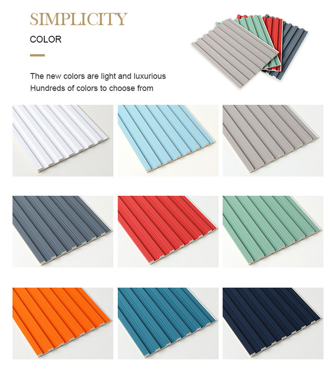 8.5mm Wood Plastic Grille WPC Fluted Wall Panel No Paint Waterproof