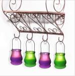 Glass hurricane lamp hanging glass candle jar glass container for wax , tealight