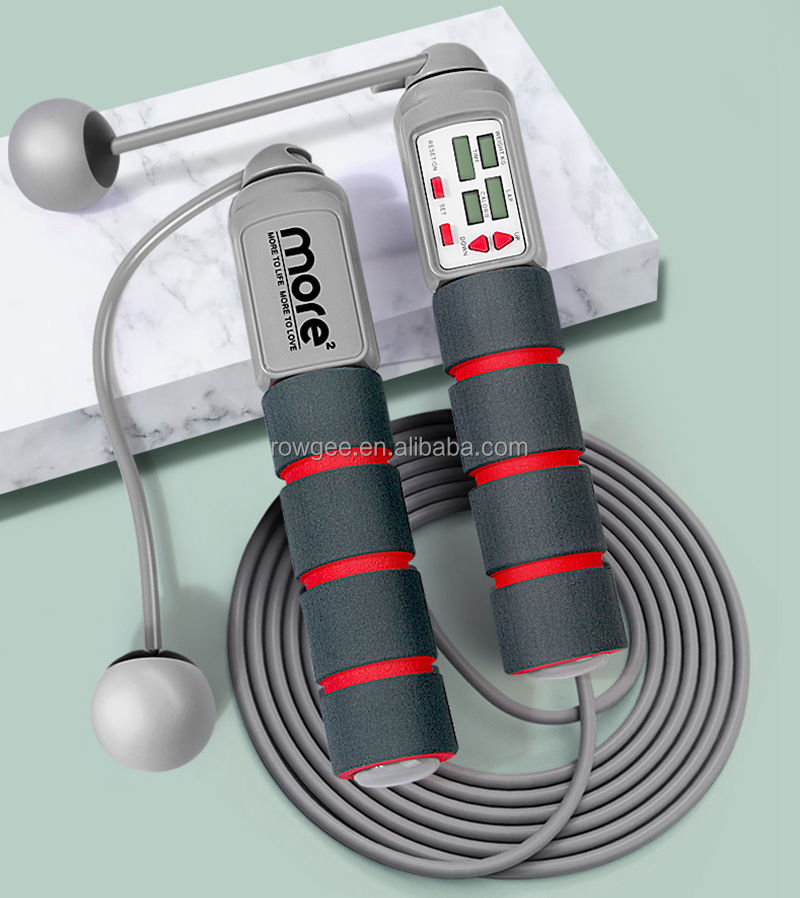 Adjust Skipping Rope Kids Children Skipping Jump Rope Wooden Handle Sport Exercise Tool With CR2032 Battery