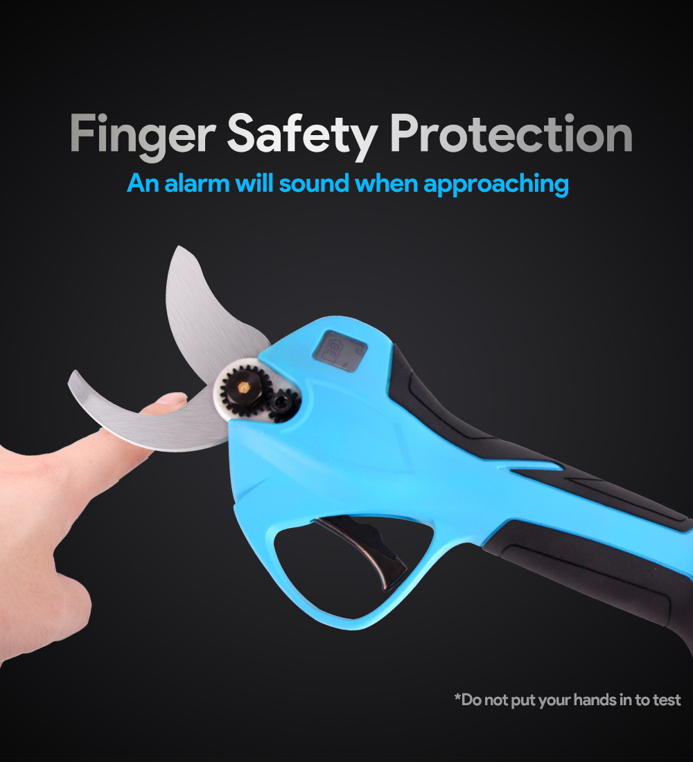 Swansoft 25.2V Cordless 40mm electric pruning shears with LED Display Screen Finger Protection