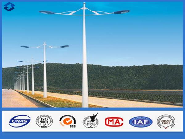 Buy cheap 80 - 100um Galvanized and Powder Coated Round Shape Outdoor Light Steel Pole from wholesalers