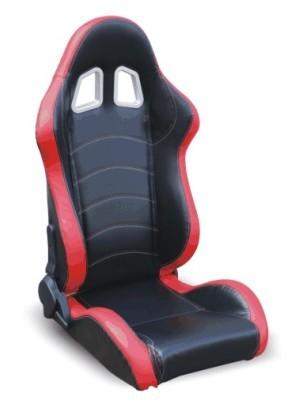 Buy cheap Red & Black PVC Leather Sport Racing Seats With Built - In Seat Belt Harness Holes from wholesalers