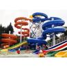 Buy cheap Fiberglass Tube Spiral Water Slide Red / Blue Swimming Pool Equipment from wholesalers