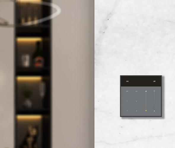 Buy cheap Modern Glass PC Wireless Sensor Switch 4 Gang Dimmer Switch 2.4Ghz Radio Frequency from wholesalers