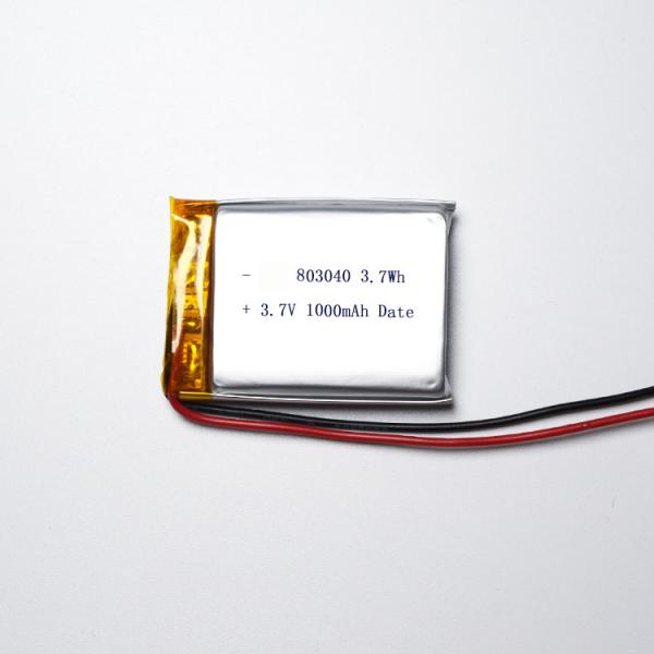 Buy cheap IEC62133 UL Approved 803040 Li Polymer Battery 3.7v 1000mAh from wholesalers