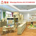 Children wood table and chairs Wooden Montessori School Furniture factory in