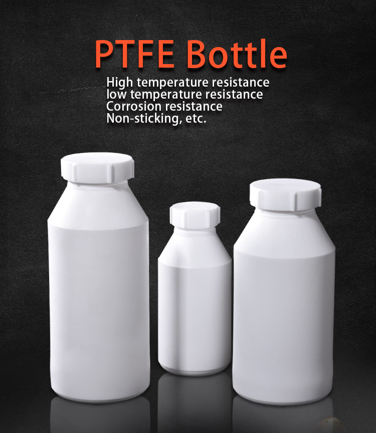 White Plastic PTFE Bottle Wide Mouth For Lab Reagent 50ML-20L