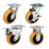 Buy cheap Orange 125mm PU Heavy Duty Casters With Brakes For Trolleys from wholesalers