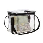 TRANSPARENT VINYL WATERPROOF VISIBLE LARGE CAPACITY BRIEFCASE STYLE PURSE - 10W