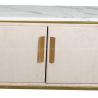 Buy cheap White PU Cover 20mm Marble Top TV Stand Gold Decoration With MDF Drawer from wholesalers