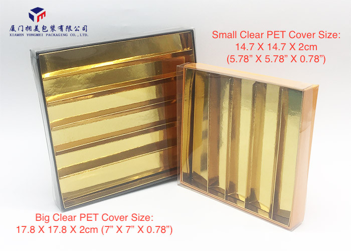 Transparent PET Cover For Hard Paper Box Clear Plastic Box Packaging 14.7X14.7X2cm