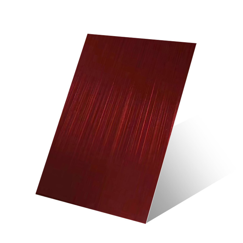 Custom Red Brushed Finish Stainless Steel Sheet 2400 X 1200 Corrosion resistant