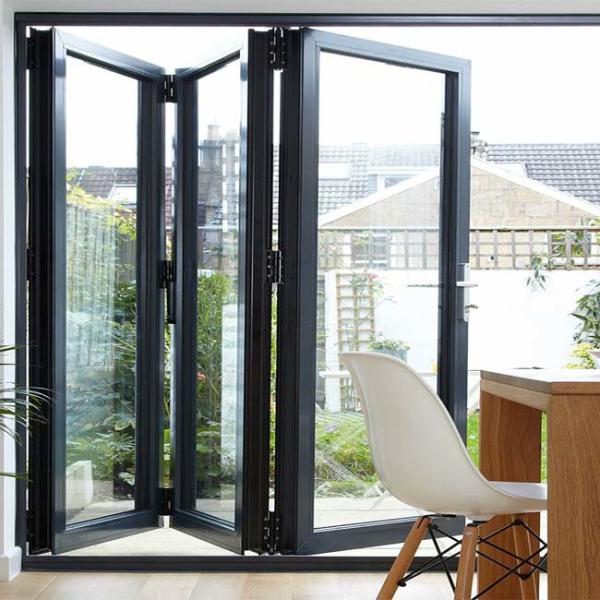 Buy cheap Folding Bifold Commercial Aluminium Doors Tempered Glass Inward / Outward Opening from wholesalers