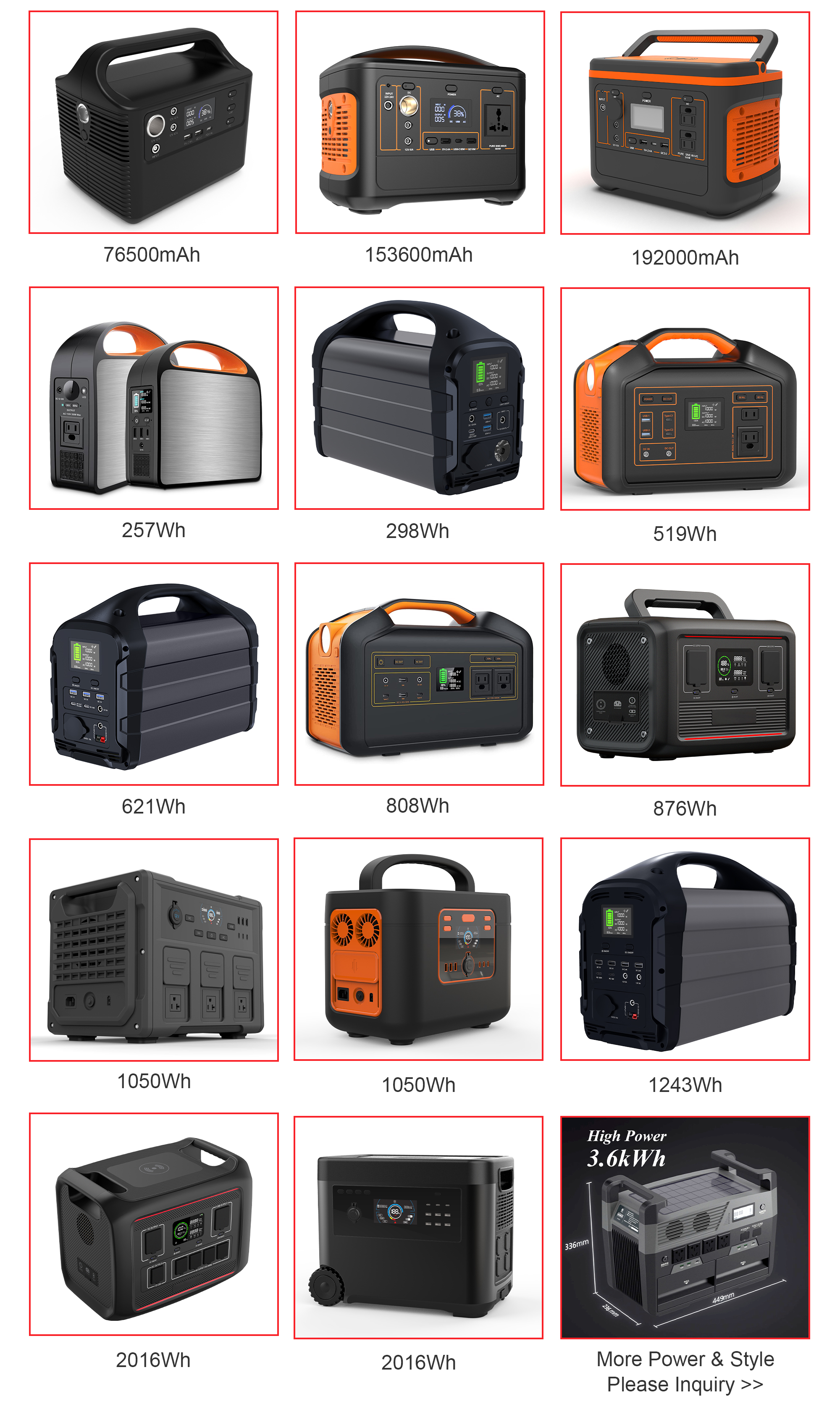 2500 W Phone Charge Wireless Energy Storage Battery / Outdoor 3000W D5 2000W Portable 2000Wh Power Station with Solar Panel