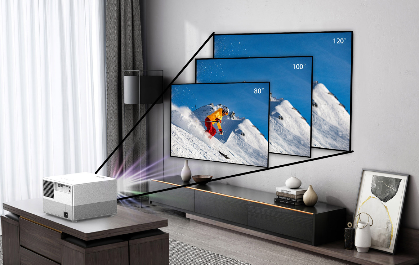 2000lm Home Theater Projectors 4K Enhancement 3LCD Auto Keystone