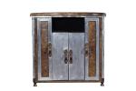 Solid Wood Frame Backless Counter Height Bar Stools Vintage Brown Leather Brass