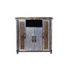 Buy cheap Solid Wood Frame Backless Counter Height Bar Stools Vintage Brown Leather Brass Nails from wholesalers