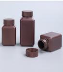250ml Small HDPE Square Brown Reagent Bottle For Industrial Chemical Liquid