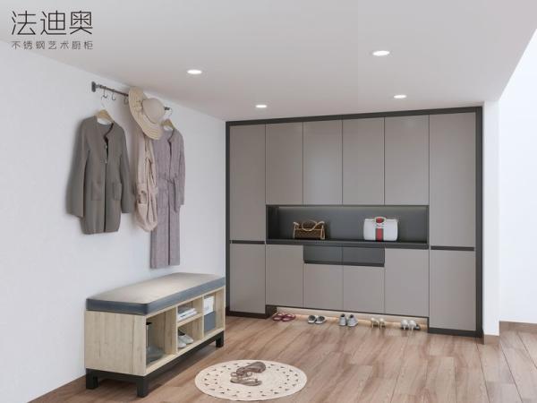 Buy cheap Modern Elegance Durable And Customizable Light Gray Stainless Steel Shoe Cabinet from wholesalers