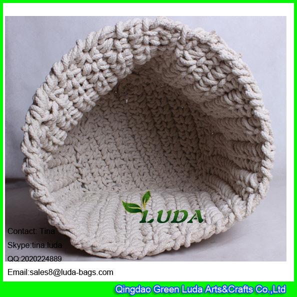 Buy cheap LDKZ-035 cotton rope crochet basket large home foldable storage basekt from wholesalers