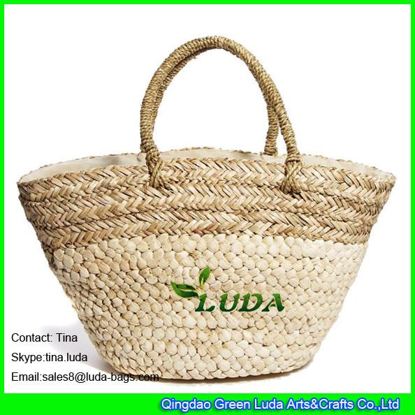 Buy cheap LUDA unusual handbags natural shoulder hobo bags seagrass mixed straw beah bag from wholesalers