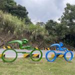 Cycling Race Outdoor Garden Sculptures Multicolor Handmade For Theme Park