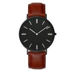 Buy cheap Matte Black Watch Mens Leather Strap Watches With 2 Years Warranty from wholesalers