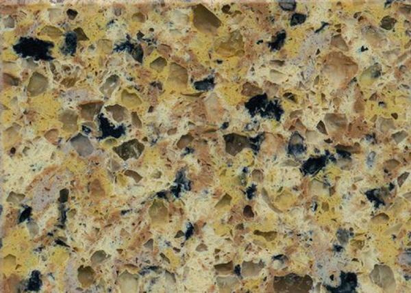 Buy cheap Multi Color Yellow Color Quartz Stone Countertops For Bathroom Vanity Kitchen Countertop from wholesalers
