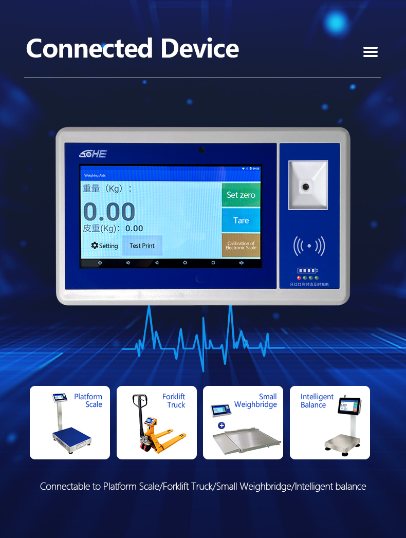 SOHE 7-inch Android Smart Screen Weighing/print Swipe Instrument Sensor Weight Indicator