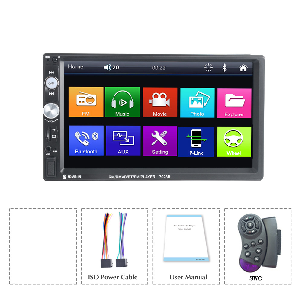 2Din Car Mp5 Player 7 Tft Hd Touch Screen Universal Audio Player 7023b Mirror Link