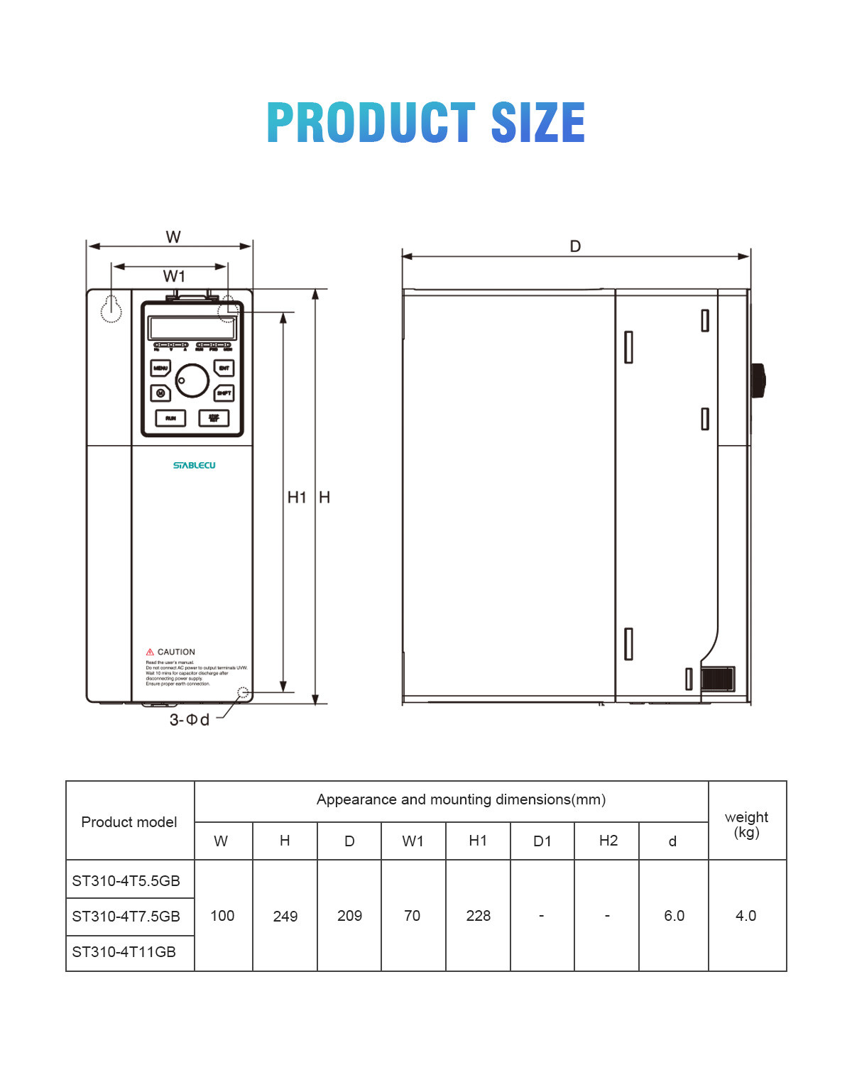 Maximum Durability VFD Vector Frequency Inverter 5.5KW/7.5KW/11KW