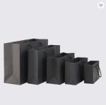 ODM Matte Lamination Paper Bag Packaging Custom Logo Black Shopping Bag