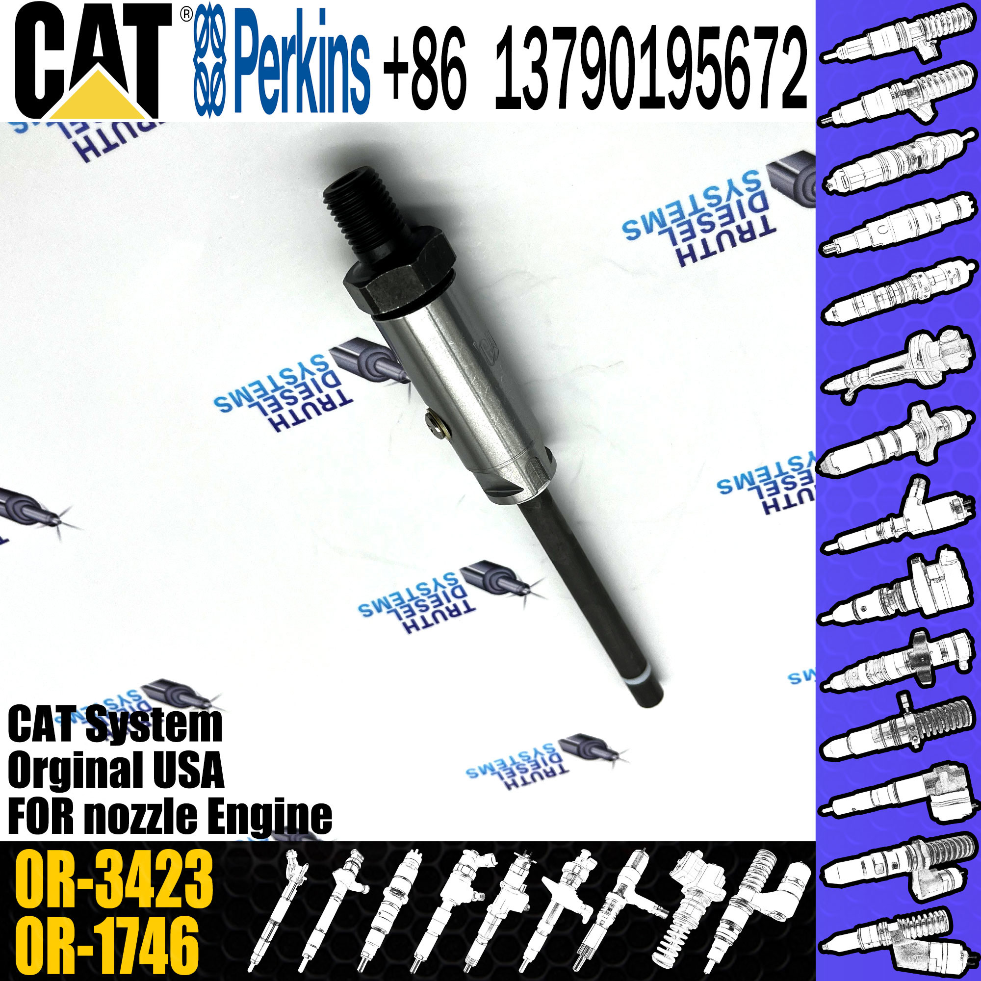 7W7026 Injector Assembly Main Pump Fuel Injector 7W7026 7W-7026 0R-1746 0R-3423 0R1746 0R3423