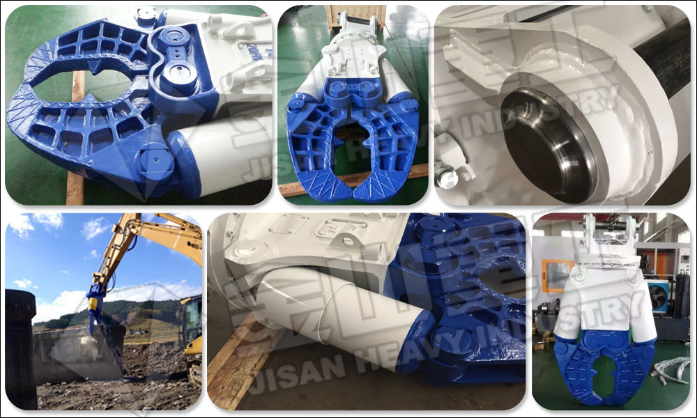 Excavator Attachment Equipment Hydraulic Double Cylinder Shears For Metal