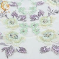 Buy cheap Beautiful Green 3D Embroidery Lace Fabric 20% Polyester For Evening Dresses product